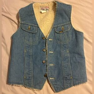 Vintage Lee Storm Rider Denim Sherpa Vest Men’s Small (Made in USA)